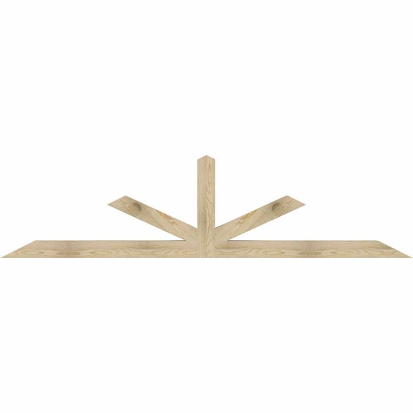 Ekena Millwork Saratoga Rough Sawn Timber Gable Bracket, Douglas Fir, 96"W x 24"H x 4"D x 4"F, 6/12 Pitch GBW096X24X0404SAR00RDF - main